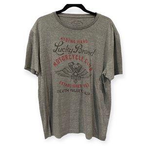 Lucky Brand Mens Motorcycle Club Death Valley T-Shirt Grey X-Large